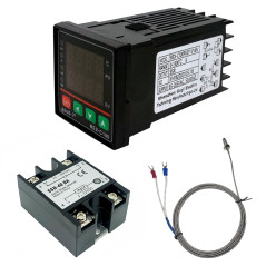 Régulateur de température numérique REX-C100, 0 ℃ ~ 1300 ℃ Alarme PID Kits Digital Smart Thermostat Relais Sortie avec Type K