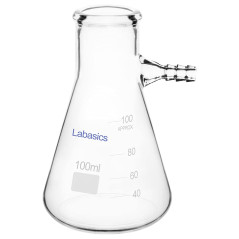 Labasics 100 ml Flacon Filtrant Mur Lourd Verre Borosilicaté Filtering Flask, Col Boulon avec Tubulation, 100 ml