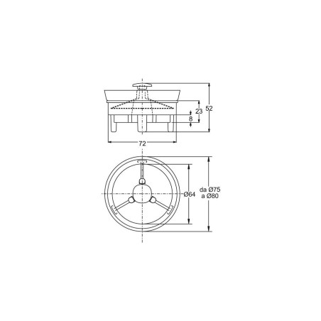 Bonomini - Valve / Clapet Anti Retour Anti Odeur Mécanique en Silicone Anti Odeur - Pour Tuyaux de Douche de 75 à 80 MM - Gris/V