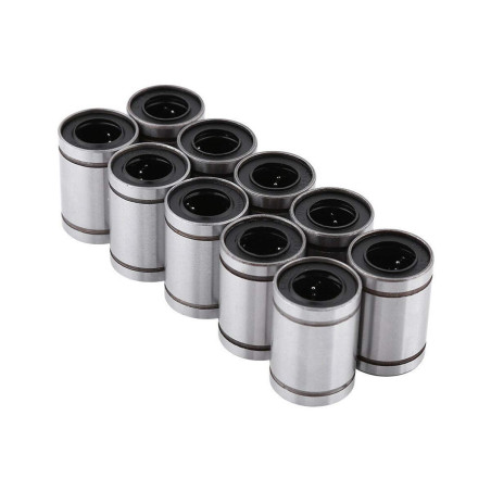 DollaTek 10Pcs LM6UU 6x12x19mm Joint de caoutchouc côté double roulement à billes de mouvement linéaire