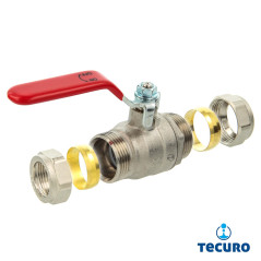Vanne à boisseau sphérique avec raccord de compression pour tube en cuivre Ø 28 mm