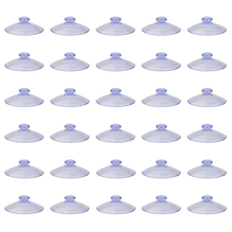 30 Pièces 20mm Ventouses Rondes Ventouse en Plastique Transparent Sans Crochets Support d'aspiration Adhésif Fort pour la Décora