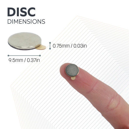 Aimant Néodyme Adhésif N35 Pour Les Arts, L'Artisanat, la Fabrication de Modèles - 9,5mm x 0,75mm D'Épaisseur - 0,35kg de Tracti