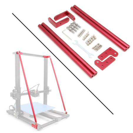 Zeberoxyz Ensemble de tiges de support rouges pour imprimante 3D CR-10, pièces d'alimentation pour imprimante 3D Creality CR-10