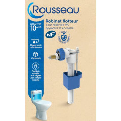 Edouard Rousseau - Robinet Flotteur Silencieux pour Réservoir WC Apparent et Encastré - Clapet Anti-Refoulement, Silencieux, Nor