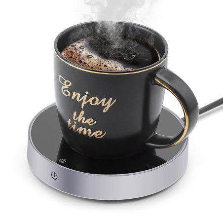 Suewow Chauffe-café, Chauffe-Tasses, Chauffe-Tasses de Table, Chauffe-Boissons électrique avec 3 réglages de température, avec P