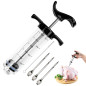 Avesteir 30ml avec 3 Aiguilles Inoxydable et 1 Brosse Seringue Alimentaire de Cuisine, Injecteur de Plastique Noir de Qualité Su Avesteir 30ml avec 3 Aiguilles Inoxydable et 1 Brosse Seringue Alimentaire de Cuisine, Injecteur de Plastique Noir de Qualité Su
