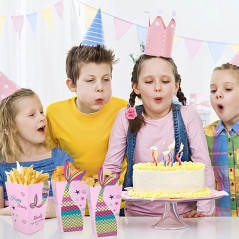 Popcorn Boîtes,Boîte à Popcorn 12PCS Sirène Popcorn Conteneurs Partie Carton Bonbon Conteneur Fête Boites Cadeaux pour Noël Part