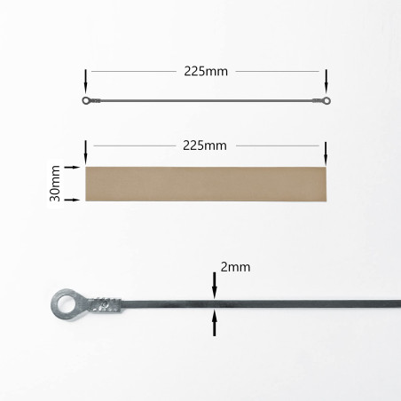 3 résistances de rechange pour scelleuse thermique de 20 cm. Maille en téflon de 225 mm, filament de 225 mm de large, 2 mm de la