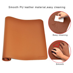 ZORESYN XL Tapis de Souris,sous-Mains en Cuir PU,imperméable Tapis de Souris Gaming(Marron, 90x40CM)