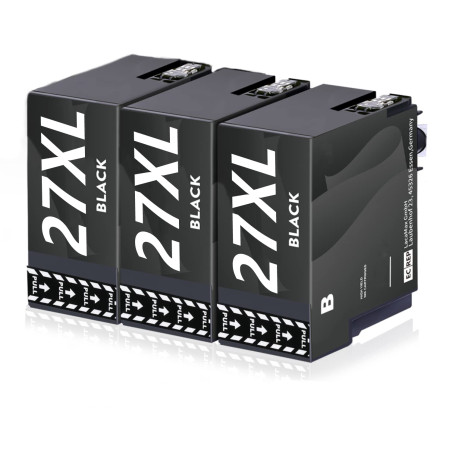 27XL Cartouche Noir d'encre Compatible pour Epson 27XL 27 XL Noir pour Workforce WF-3620 WF-7710 WF-7620 WF-7715 WF-7720 WF-7610
