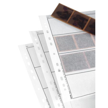 Hama Étuis à négatifs Lot de 100 feuilles d'archivage en Papier Cristal avec Marge Perforées pour Classeurs à Anneaux, 4 bandes