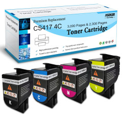 ASEKER Compatible Cartouche de Toner pour Lexmark CS317dn CX317dn CS417dn CX417de CS517de CX517de Imprimante, Rendements élevés 