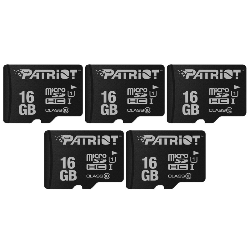 Patriot Memory Carte Mémoire Flash MicroSD LX Serie 16Go - PSF16GMDC105 - Paquet de 5 Patriot Memory Carte Mémoire Flash MicroSD LX Serie 16Go - PSF16GMDC105 - Paquet de 5