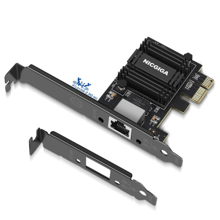 NICGIGA Adaptateur réseau PCIe Base-T 2,5 G, Realtek RTL8125B 2,5 Gbps/1 Gbps/100 Mbps, Carte réseau Gigabit PCI Express Convert