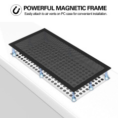 MoKo Lot de 2 filtres à poussière pour Ventilateur d'ordinateur - Cadre magnétique - 120 x 240 mm - Filtre Anti-poussière en PVC