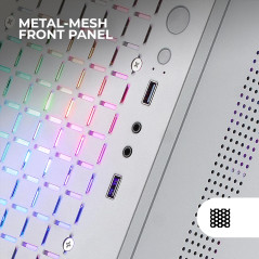 Mars Gaming MC-Core, Boîtier Gaming Ultrapcompact MicroATX, Design Frontal Metal-Mesh, 2X Ventilateurs FRGB 120mm, Fenêtre Latér