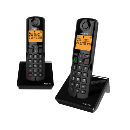 Alcatel S280 duo noir, Telephone sans fil duo, mains libres, Repertoire 50 noms et numeros fonction blocage des appels indésirab