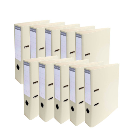 Exacompta - Réf. 53750E - Carton de 10 Classeurs à levier A4 Prem'Touch - Dos de 70 mm - Mécanique 75 mm - Dimensions extérieure
