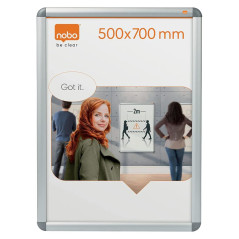 Nobo - Porte-Affiche Mural pour Affiches de 500 x 700 mm avec Cadre Clipsable en Aluminium, Façade avec Revêtement Anti-Reflet,