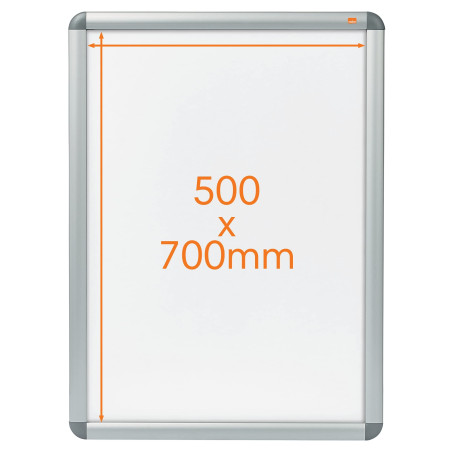 Nobo - Porte-Affiche Mural pour Affiches de 500 x 700 mm avec Cadre Clipsable en Aluminium, Façade avec Revêtement Anti-Reflet,