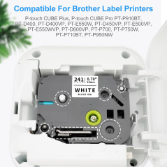 Xemax Compatible Ruban Brother TZe 241 18mm Remplacement pour Brother TZe 18mm TZe-241 TZe241 Pack de 4 pt