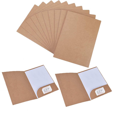Chemise cartonnée en papier kraft, 12 pcs chemise de presentation a4, chemise de dossiers, classeurs et chemises pour réunion, d