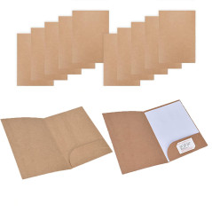 Chemise cartonnée en papier kraft, 12 pcs chemise de presentation a4, chemise de dossiers, classeurs et chemises pour réunion, d