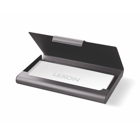 Lexon Unisex's Box Aluminium Business Card Case – Grey