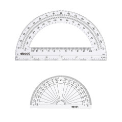 EBOOT Règle d'angle 180 degrés, 25,4 cm, en plastique transparent, moulée par injection