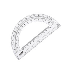 EBOOT Règle d'angle 180 degrés, 25,4 cm, en plastique transparent, moulée par injection
