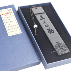 Marque-page en bois naturel avec pompon de perles, marqueur de page en bois personnalisé pour les amateurs de livres, cadeau de 
