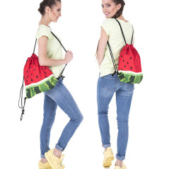 whatUneed Pastèque sac à cordon,Grand porte-crayon mignon en peluche,Porte-clés 3D,Décorations de pendentif porte-clés,Bloc-note
