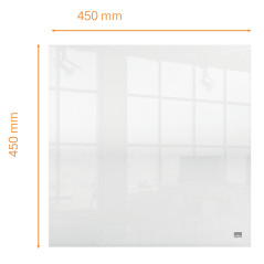 Nobo - Mini Tableau Transparent Effaçable en Acrylique pour Bureau, Facile à Effacer, 450 x 450 mm, Feutre Marqueur et Fixations