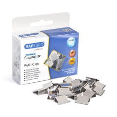 Rapesco 1300A Supaclip 60, Distributeur avec 100 Pinces de Recharge en Acier Inoxydable