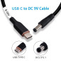DSD TECH MagicConn SH-CP09B Câble d'alimentation USB Type C PD vers DC(55x21)-9V