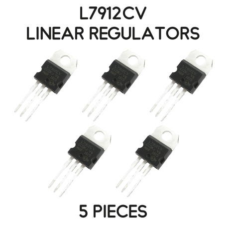 Kit de 5 régulateurs de tension négative -12V 1.5A 7912 L7912 L7912CV LM7912 LM7912CV TO-220