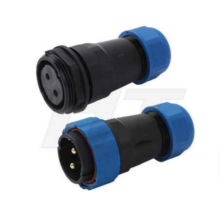 HangTon HE29 Connecteur électrique circulaire étanche 2 broches mâle femelle 45 A pour équipement LED/alimentation/éclairage