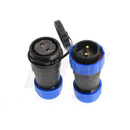 HangTon HE29 Connecteur électrique circulaire étanche 2 broches mâle femelle 45 A pour équipement LED/alimentation/éclairage