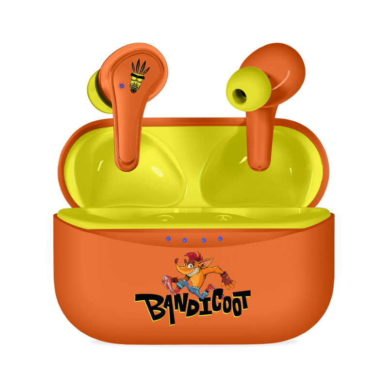 OTL Technologies Crash Bandicoot Écouteurs sans fil avec étui de charge Ear Pods Orange OTL Technologies Crash Bandicoot Écouteurs sans fil avec étui de charge Ear Pods Orange