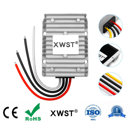 XWST Convertisseur stabilisateur CC12V 24V vers 24V 30A 720W Régulateur de Tension DC 9-36V à 24V Transformateur Adaptateur pour