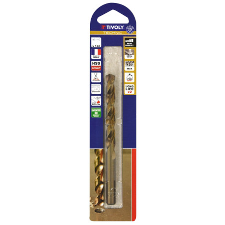 TIVOLY 11468521100 - Broca para metal HSSE5 Mango cilíndrico TECHNIC COBALT diámetro 11 mm largo 142 mm profundidad de corte 94