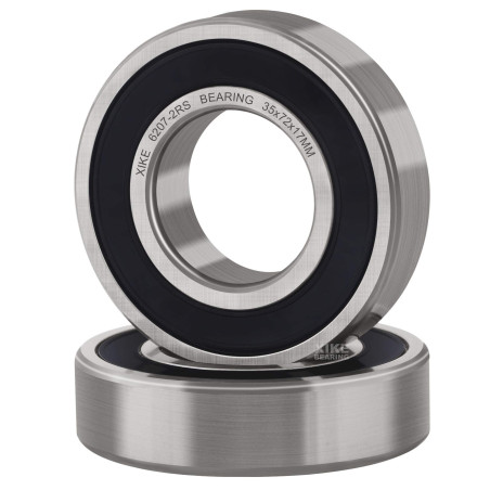 XiKe 2 Pièces 6207-2RS Roulement à Billes à Double Étanchéité 35x72x17mm Acier au chrome et Pré-lubrifié, 6207RS Roulements à bi