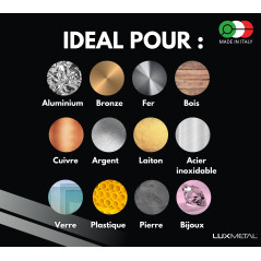 Lux Metal 3 Pate a polir abrasive 350g A-K-Z Super Ultra Moyen Gros Kit de Polissage Metal Acier Inox Fer Alu Aluminium laiton f