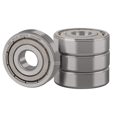 XiKe 6201ZZ Roulement à billes 12x32x10mm Acier 100Cr6 - Double joint métallique, Prélubrifié, 6201-2Z Roulements à billes à gor
