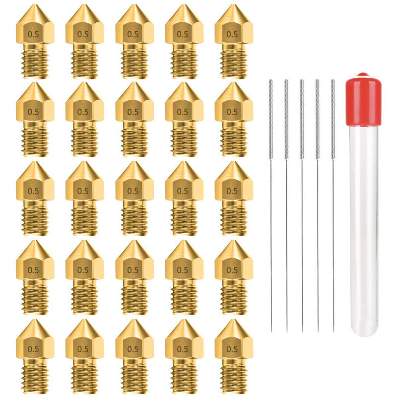 25 Pièces MK8 Extrudeuse Buses d'imprimante 3D Tete Impression Avec Boîte de Rangement en Métal Gratuite pour Makerbot Creality 25 Pièces MK8 Extrudeuse Buses d'imprimante 3D Tete Impression Avec Boîte de Rangement en Métal Gratuite pour Makerbot Creality