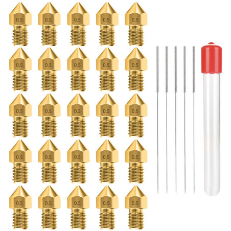 25 Pièces MK8 Extrudeuse Buses d'imprimante 3D Tete Impression Avec Boîte de Rangement en Métal Gratuite pour Makerbot Creality