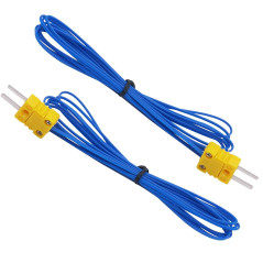 Taiss 2 pièces K Type mini-connecteur Thermocouple Sonde de Température Capteur Plage de Mesure -50~250 ° C,Avec câble de 2 mètr