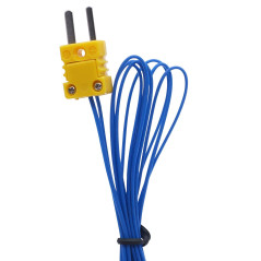 Taiss 2 pièces K Type mini-connecteur Thermocouple Sonde de Température Capteur Plage de Mesure -50~250 ° C,Avec câble de 2 mètr