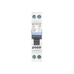 POPP® Disjoncteur magnétothermique automatique industriel COURBE C DPN SÉRIE MSN81NC 6A 10A 16A 20A 25A 32A 40A (DPN, 32A)